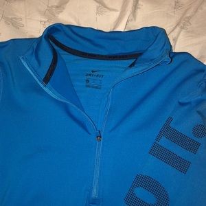 Blue Nike quarter zip-up top